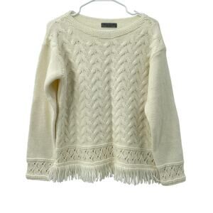 Anthropologie Elsamanda Women's Cable Knit Sweater, Wool/Alpaca Blend, Sz. M